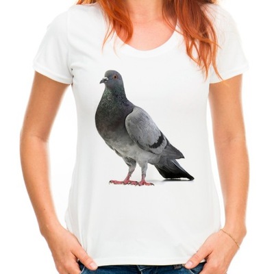 Koszulka z gołębiem ptakiem ptak gołąb bluzka L