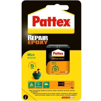 PATTEX KLEJ EPOXYDOWY DWUSKŁADNIKOWY SZYBKOSCHNĄCY 6g zestaw naprawczy