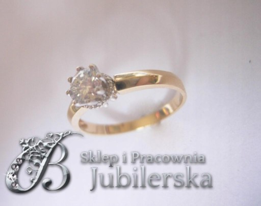 Pierścionek ZARĘCZYNOWY z BRYLANTEM 0.40 ct!!