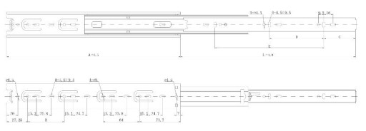 PROWADNICA KULKOWA AMIX H45 DB/45 L-400MM