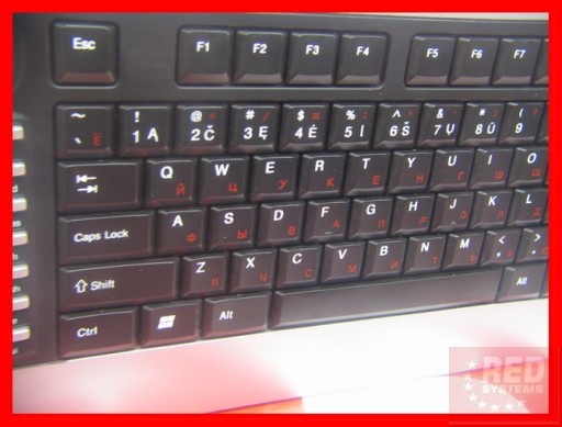 RED Klawiatura Unitek Rosyjska Ultra Flat Cyrylica