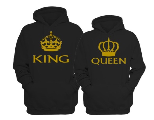 Толстовки для пар QUEEN и KING ZŁOTY