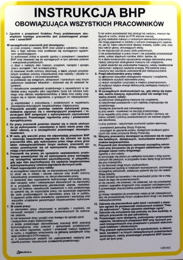 Подписать инструкции по охране труда и технике безопасности, применимые ко всем работникам.