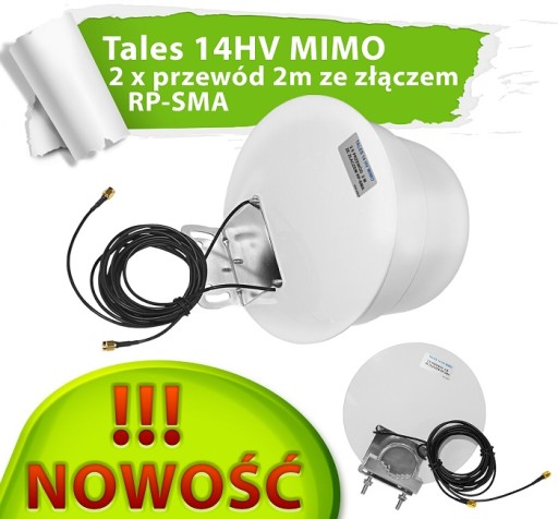 Всенаправленная антенна TALES MIMO 14 В 2,4 ГГц 2x 2 м RP-SMA