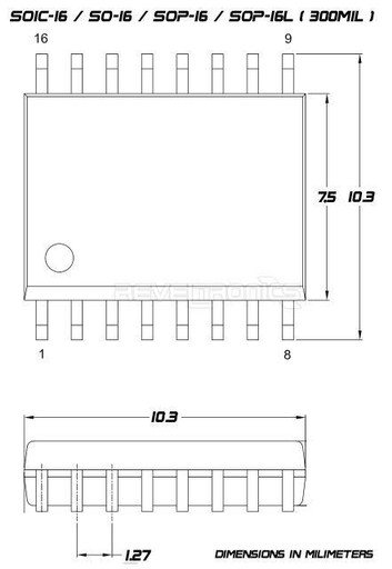 АДАПТЕР ДЛЯ ФЛЕШ-SPI SOIC-16 (SOP-16) / DIL-8, 300 мил