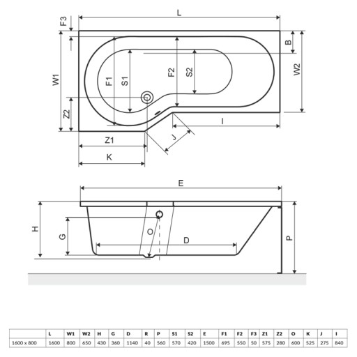 ВАННА Excellent BE SPOT 160 L/R – экран и смеситель