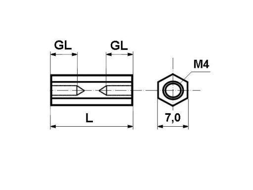 Проставка М4 L=15мм цена за 10 шт.