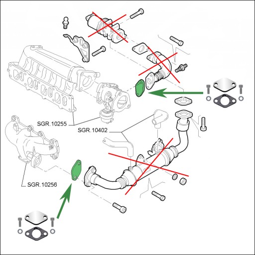 Заглушки EGR SAAB 9-3 1.9 TiD SUZUKI SX4 1.9 DDiS