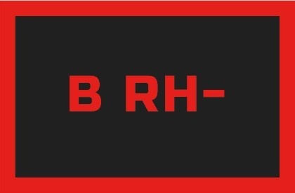 Значок на липучке, нашивка с группой крови B RH -