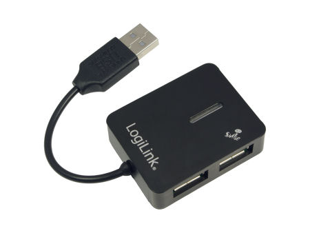 мини-концентратор USB 2.0 с 4 портами LogiLink, черный