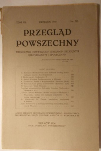 K431 Przegląd Powszechny том 171 № 513 1926 г.