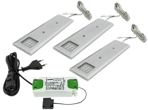 КОМПЛЕКТ 3x мебельный светильник NEO над столешницей + блок питания