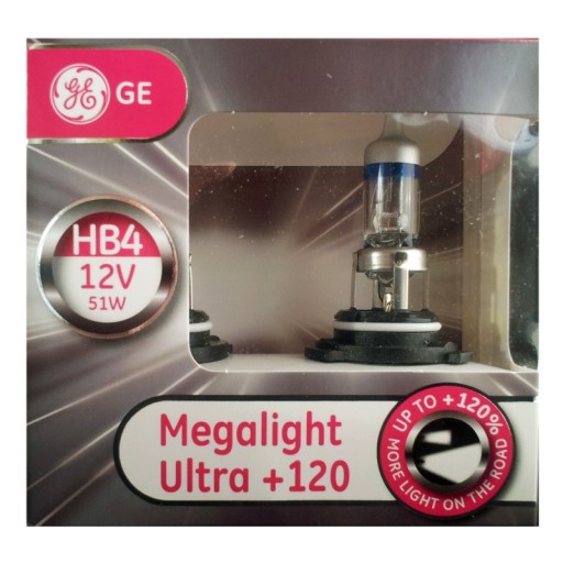 ЛАМПОЧКА GE HB4 MEGALIGHT ULTRA +120% НАБОР ИЗ 2 ШТ.