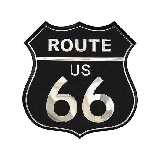 НАКЛЕЙКА НАКЛЕЙКА ALU ROUTE 66 ЧЕРНАЯ SHIELD 8x8см