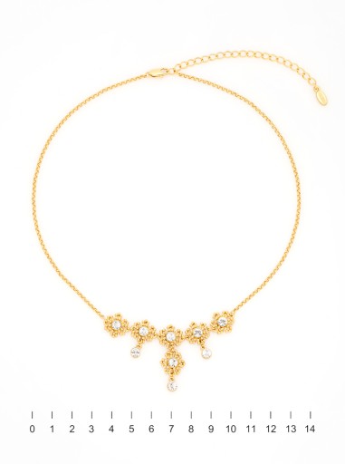 ЗОЛОТОЕ ОЖЕРЕЛЬЕ, ЦВЕТЫ, КРИСТАЛЛЫ SWAROVSKI