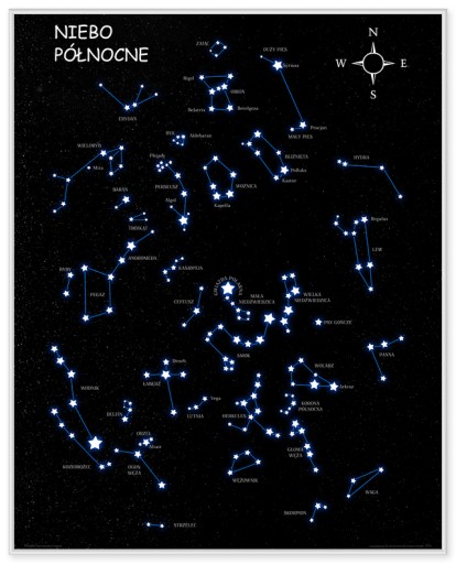 Созвездие звезд северного неба - постер 40х50см