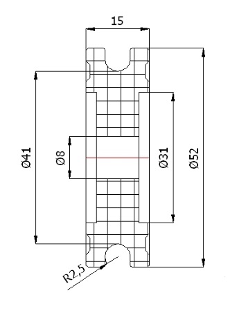 fi 52 ВЕРЕВОЧНЫЙ РОЛИК fi 5 Канатные ролики, отверстие fi 8