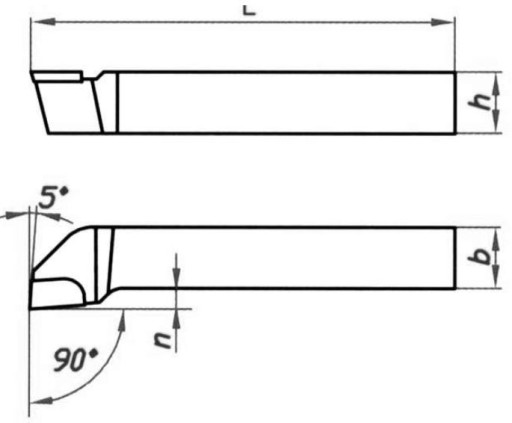 Нож токарный NNBe ISO6R 2020 K20 20x20 DIN4980