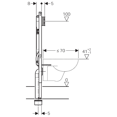 GEBERIT DUOFIX WC SLIM FRAME 8см кнопка SIGMA01