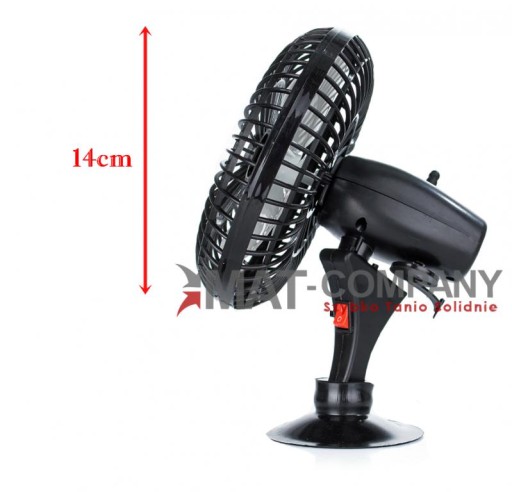 WIATRAK WENTYLATOR SAMOCHODOWY OBROTOWY 12V 5''