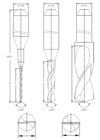 Wiertło Wiertła węglik 0,1mm 0,15mm FREZARKA CNC