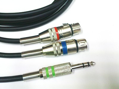 SHELLER стерео разъем 6,3S/2x XLR гнездо 0,5 м