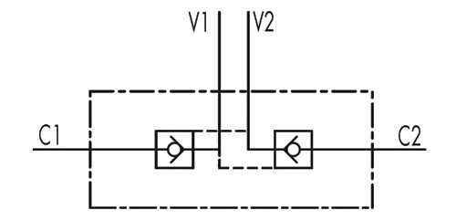 ДВОЙНОЙ ГИДРАВЛИЧЕСКИЙ ОБРАТНЫЙ КЛАПАН VBPDE 1/2