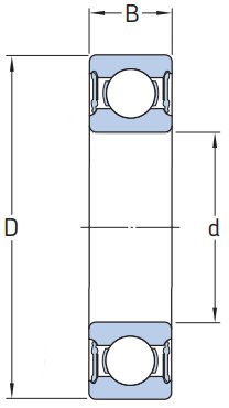 Подшипник шариковый 608. LLU C3/5K 2RS NTN 8x22x7