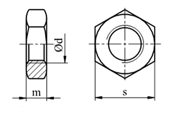 Гайки низкие М12 DIN439 класс 04, 10 шт.