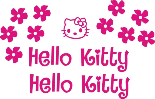 Наклейки «Hello Kitty Flowers» 25-B РАЗНЫХ ЦВЕТОВ