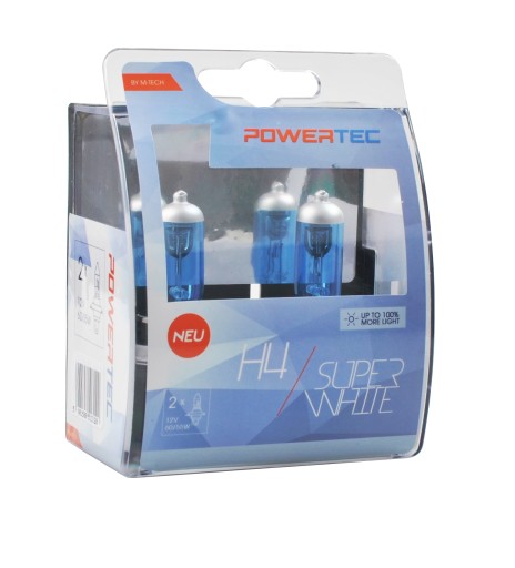H4 SuperWhite P43t-38 60/55Вт 12В 2шт Холодный Синий