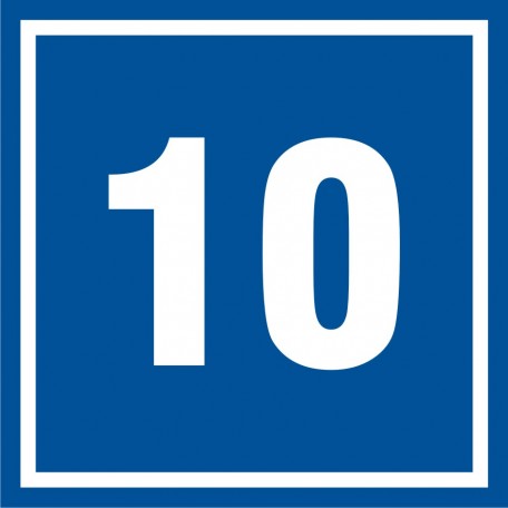 Табличка номер 10, плита ПВХ 10х10.