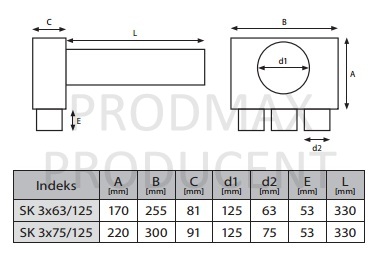 Статическая камера 3x75/125 Вентиляция Рекуперация