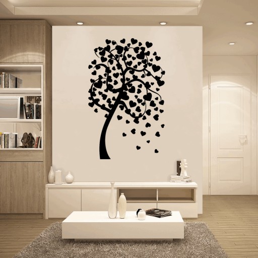 Большая наклейка на стену HEART TREE для гостиной, 160 см
