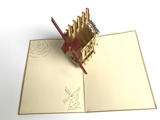 Wielki Młyn Kartka 3d Pamiątka Prezent Zaproszenie