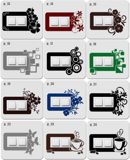 ВЕЛОРОВЫЕ наклейки на ДВОЙНЫЕ переключатели и контакты