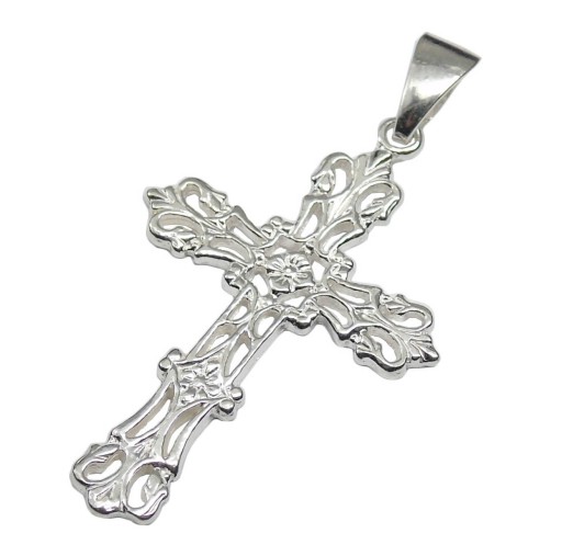 Srebrny Łańcuszek Pancerka 6mm +Elegancki Krzyżyk