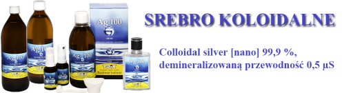 NANO SREBRO KOLOIDALNE 1000 ml 25 ppm szklo TOP