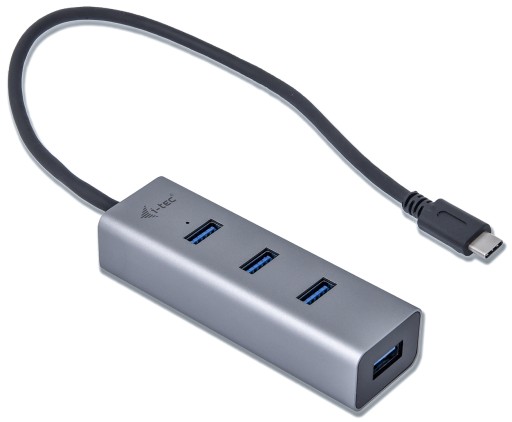 ХАБ USB-C i-Tec METAL 4-портовый USB 3.0 Thunderbolt3 для ПК Apple Macbook