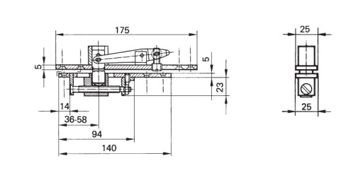 Петля С для распашных дверей доводчика TS500N