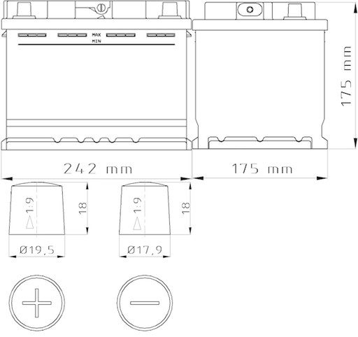 Akumulator BARS PLATINUM 12V 62Ah 600A (EN)