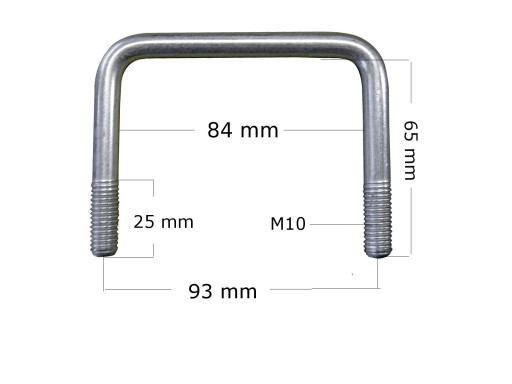 Держатель U-образного болта для крепления 84/65 мм / M10
