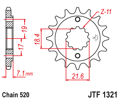 ПЕРЕДНЯЯ ЗВЕЗДОЧКА 13 зубьев HONDA CBR 300 R 14-17