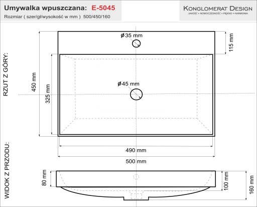 Умывальник Элит 50х45 Эксклюзив с покрытием NanoShine