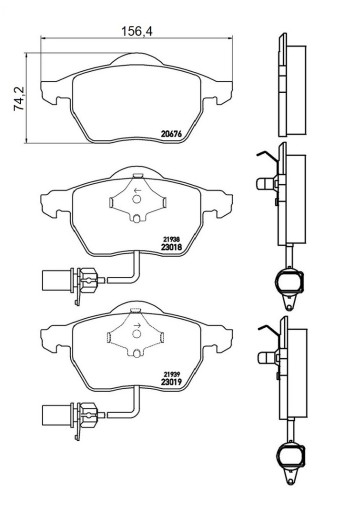 БЛОКИ MIKODA 70222 AUDI A6 C4 94- C5 97- передние.