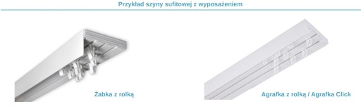 Karnisz 1,8 Szyna sufitowa PCV III 180 + OSŁONA