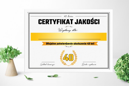 СЕРТИФИКАТ ПОДАРОК ​​НА 40 ЛЕТ, Доставка!