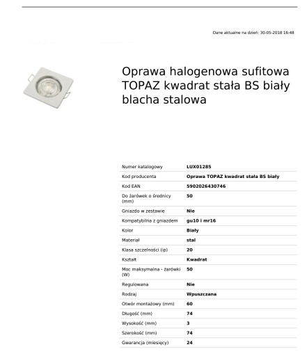 Стационарный галогенный светильник White LED TOPAZ