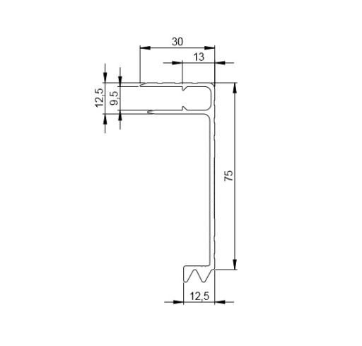 Профиль рамы для материала 9,5 мм 6113 AH