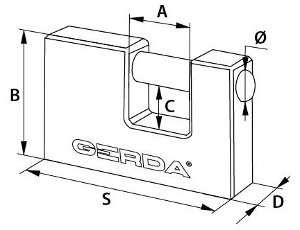 Kłódka GERDA żeliwna trzpieniowa wzmocniona T60